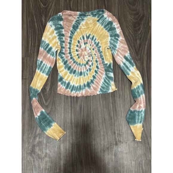 Aeropostale Long Sleeve Tie-Dye Cozy Cropped Shrunken Tee Size S‎ - Picture 3 of 4